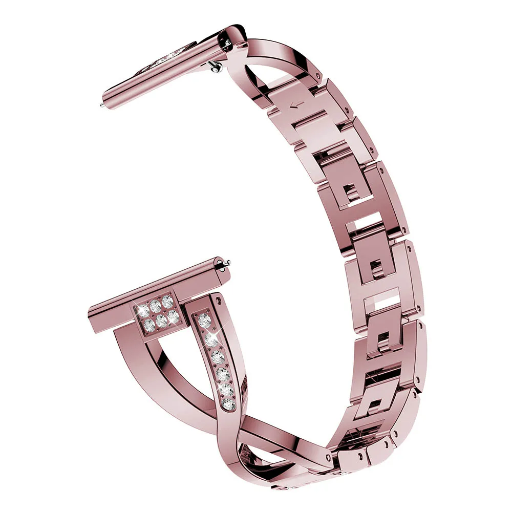 Pulseira feminina de aço inoxidável, pulseira para samsung galaxy 42mm 46mm active2 40mm 44mm smart watch 20mm 22mm gear s3 s2