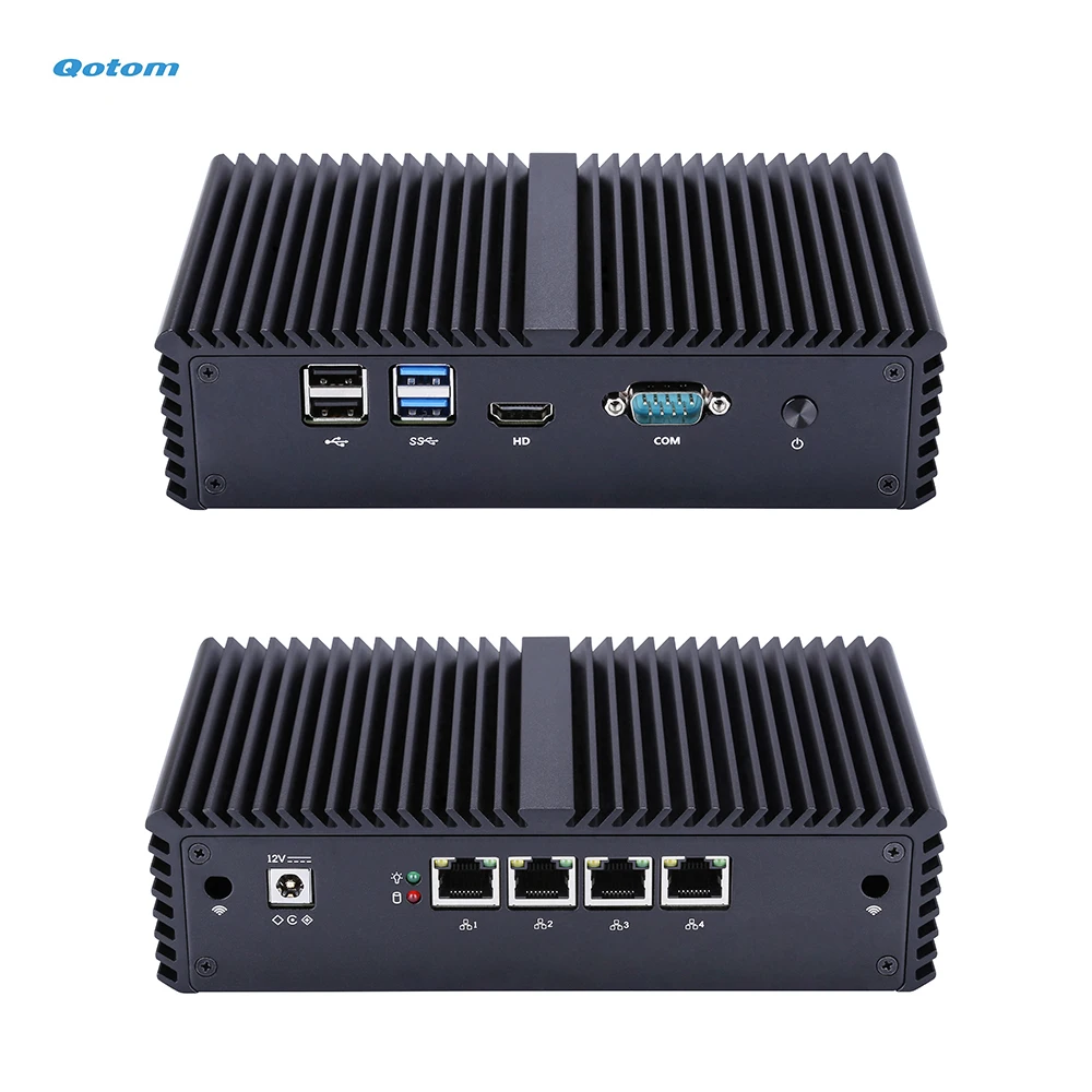 Qotom 4x Intel I225V 2.5G LAN Mini PC prosesor I7-5500U HD 1.4/ RS-232/ USB Home Office Router Firewall