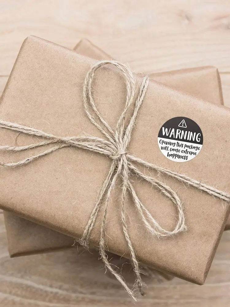 500Pcs/roll Black White Adorable Warning Sticker Labels Extreme Happiness Labels for Business Gift Wrapping Decoration