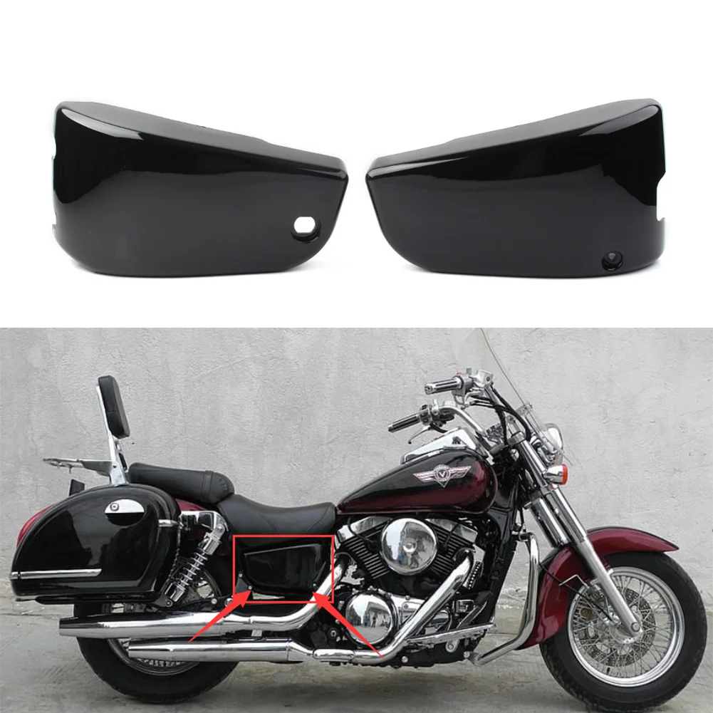 2Pcs Black Motorcycle Battery Cover Sides Fairing Cover ABS For Kawasaki Vulcan VN1500 Nomad VN 1500