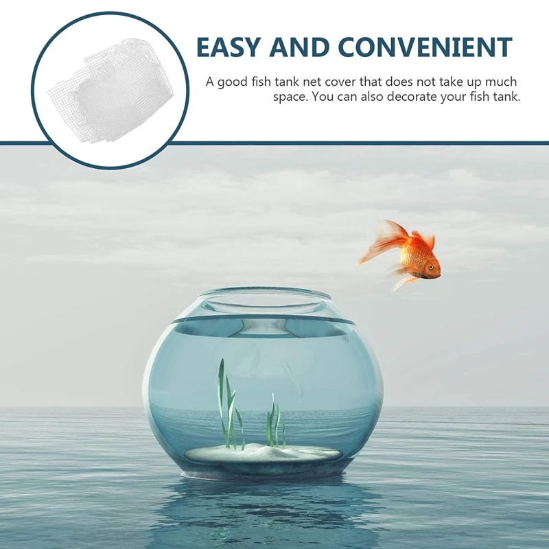 Invisible Aquarium Screen Net Clear Fish Cover Anti-Jumping Net Replacement DIY Air Screen Net Easy to Install