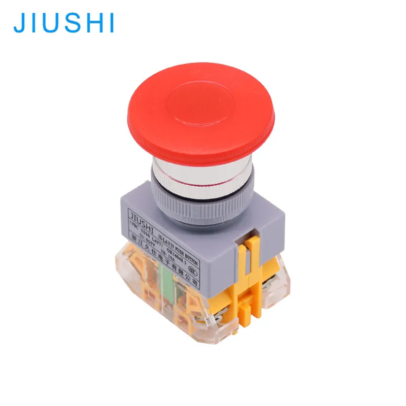 JIUSHI LAY37-11M 22mm momentary mushroom start switch push button