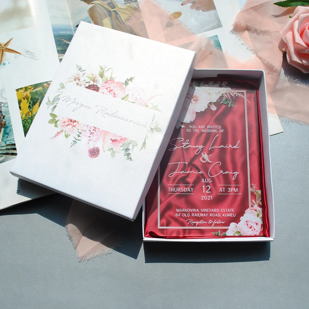 

Sample Transparent Acrylic,Mirror Card,Black Wedding Invitations,Birthday,Menu Invitation High Quality UV Printing Eco-Friendly