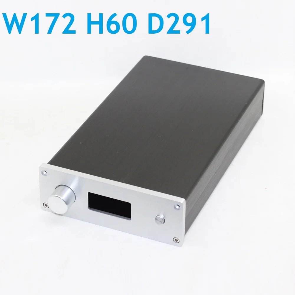 W172 H60 D291 Anodized Aluminum Preamp Cabinet DAC Decoder Chassis Power Amplifier Housing Amp Headphone DIY Case Hi End Shell