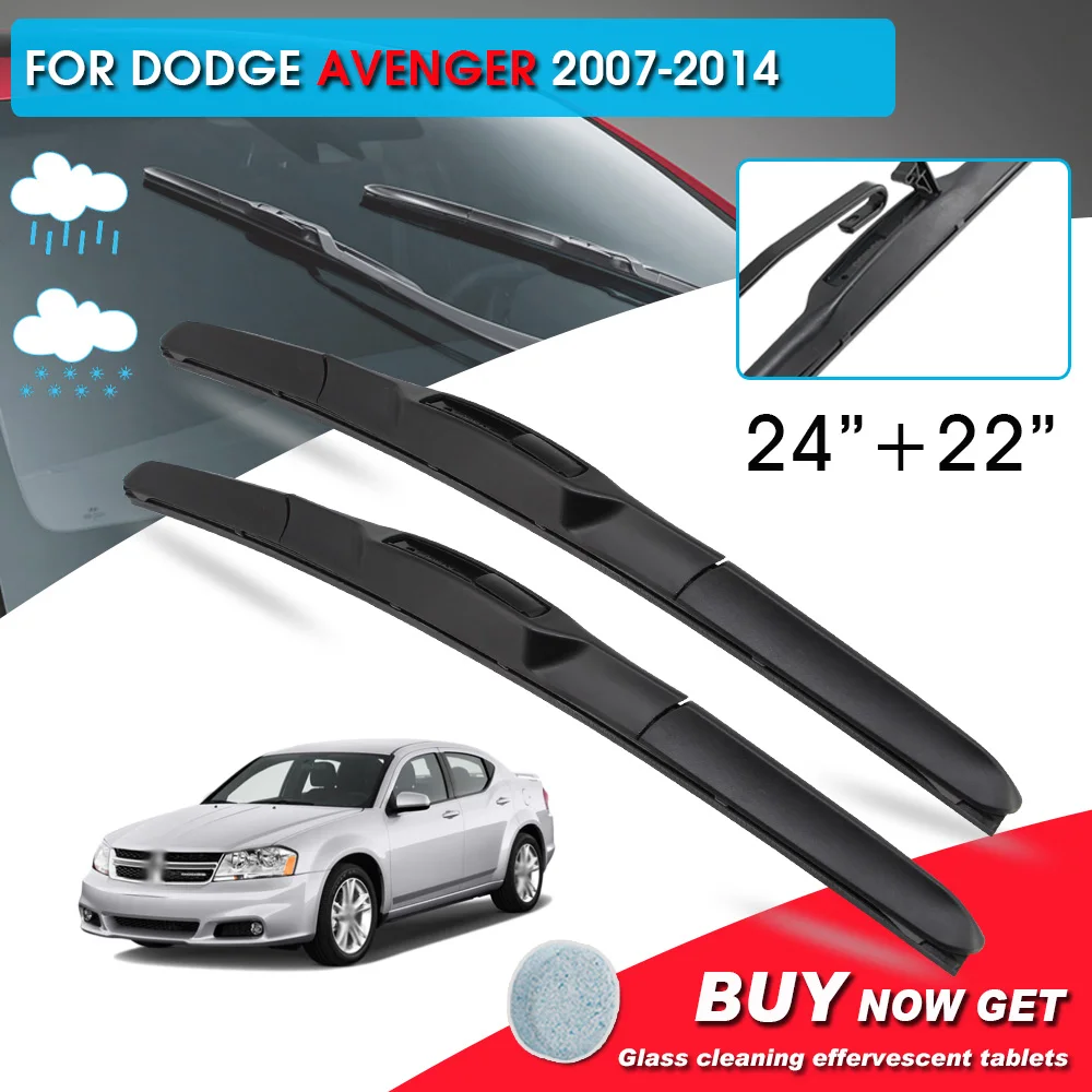 

BROSHOO Car Front Window Windshield Wipers Blade For Dodge Avenger 24"+22" LHD&RHD Car Model Year 2007-2014 Auto Accessories