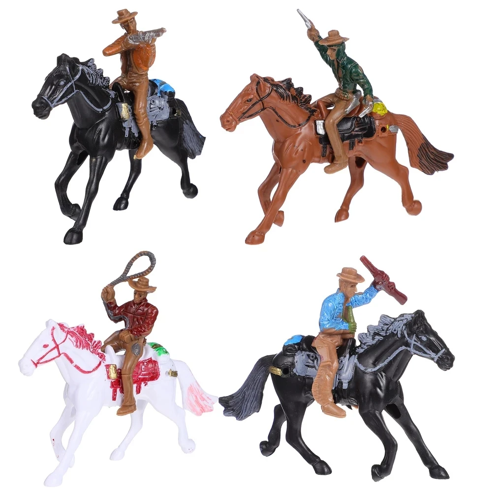 Figurines de Cowboys Occidentaux, Soldats Occidentaux, oral aux, Modèle en Plastique, Ensemble de Jouets pour Enfants, Ornements Réalistes, Cadeau pour Garçons, 16 Pièces