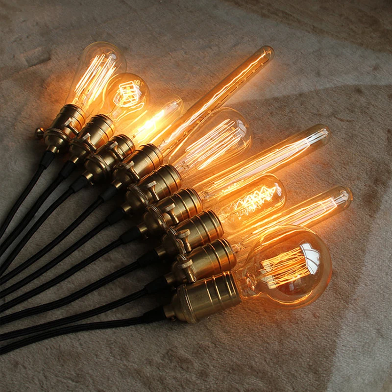 Dimmable E27 Retro Edison Light Bulb AC 110V 220V 40W Vintage Edison Bulb ST64 G80 G95 T225 T300 Incandescent Bulbs Edison Lamp