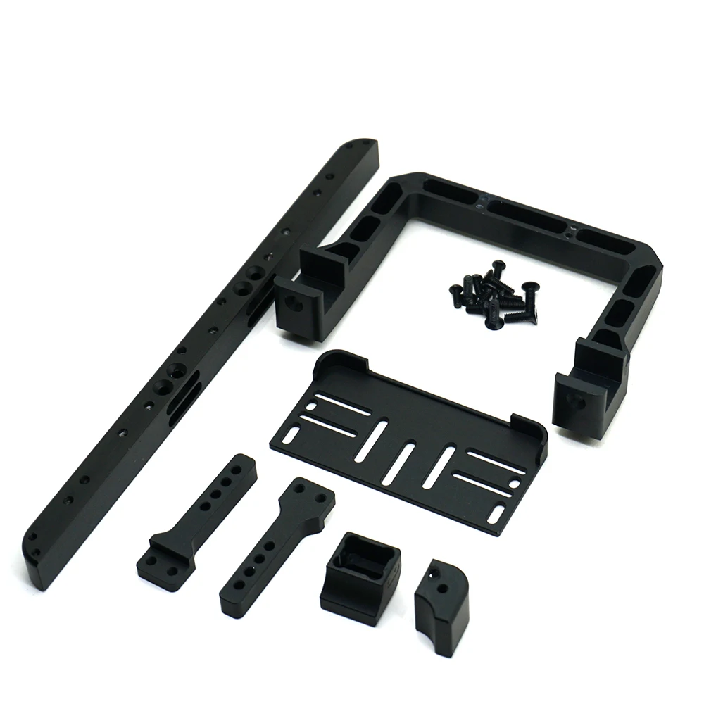 AXSPEED Aluminum Bull Bar TRX4 Front Rear Bumper with Winch Tow Hook Mount for 1/10 RC Crawler TRX-4 Defender Upgrade Parts