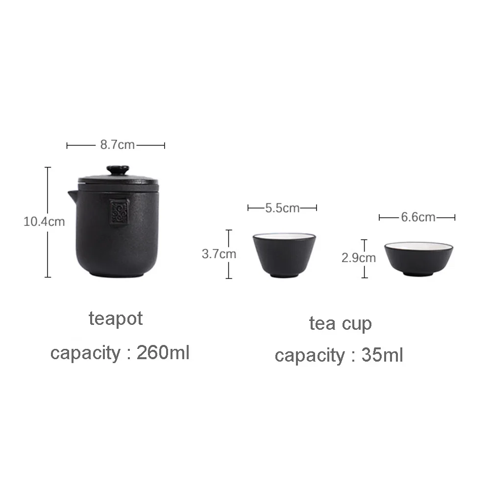 HMLOVE Ceramics Teapot Sets 1 Pot 4 Tea Cups Chinese Kung Fu Gaiwan Strainers Portable Travel Teawear Gift For Business 260ML