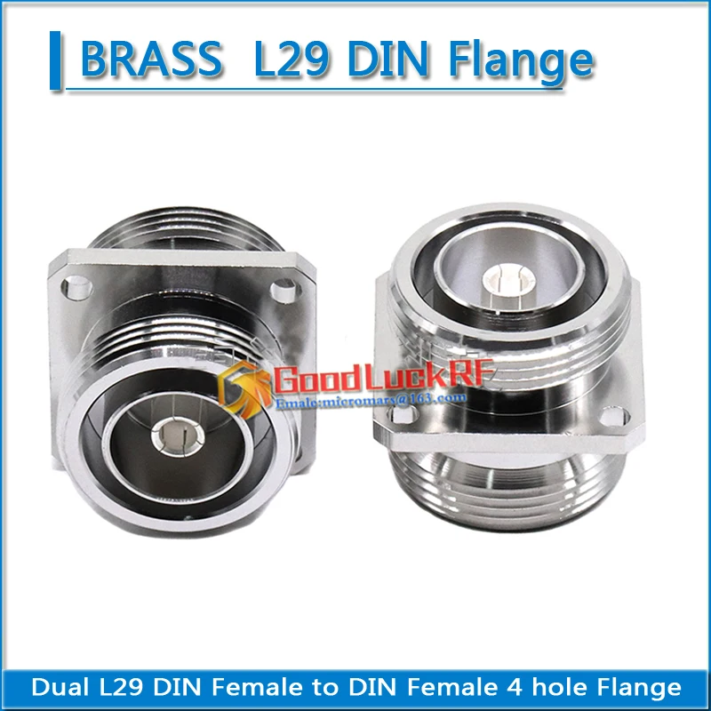 

Dual 7/8 7/16 L29 DIN Female to DIN Female With 4 Hole Flange Panel Mount For Solder Cup plug Connector calbe RF Adapter BRASS