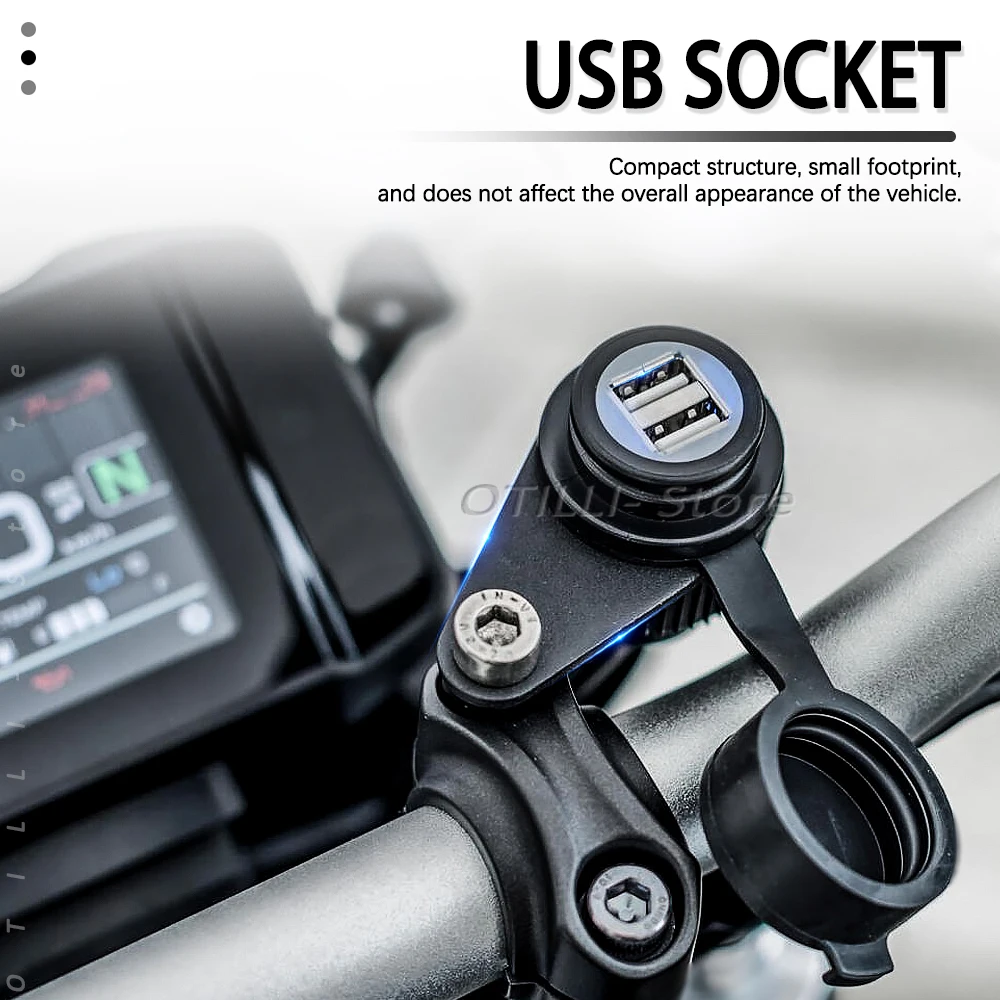 Motorcycle Accessories Dual USB Charger Plug Socket Adapter For YAMAHA MT09 2017 - 2023 MT-09 SP XSR900 Tracer 900 MT07 XSR700