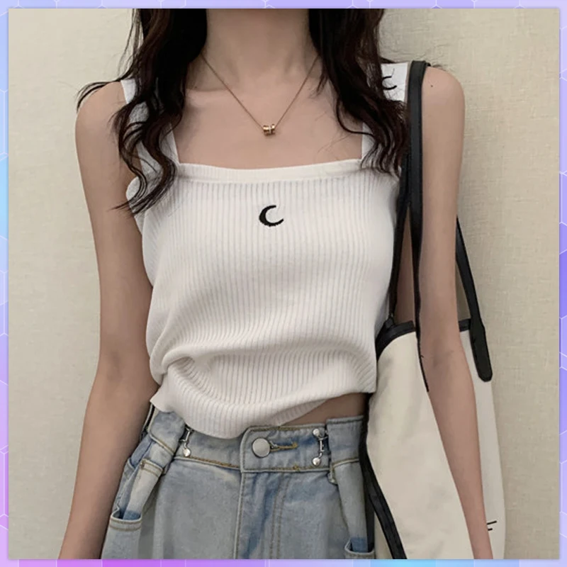 Plus Size Solid Sexy Knitted Vest Camis Women's Crop Top Female Summer Slim Basic Short  Tank Top Female Large Size Camisole 5XL