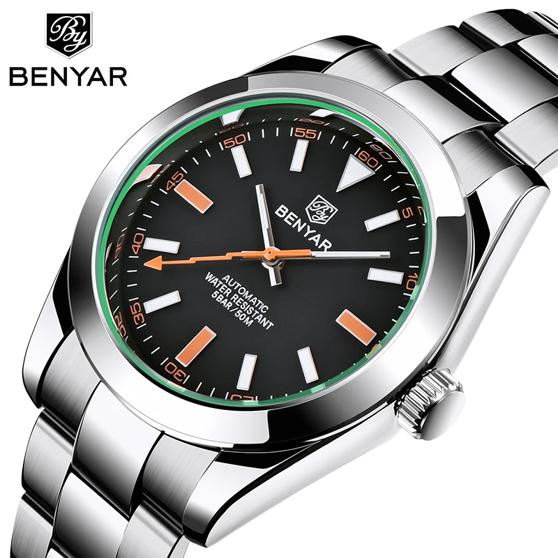 BENYAR Mens watches top brand luxury Automatic Waterproof 50M sport watch Men Mechanical Wristwatch Luxury Tourbillon wristwatch