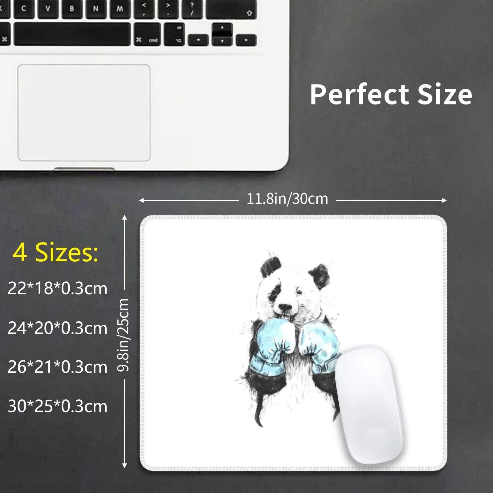 The Winner Mouse Pad DIY Print Panda Animal Sport Boxing Boxing Gloves Humor Funny Cute Bear Balazs