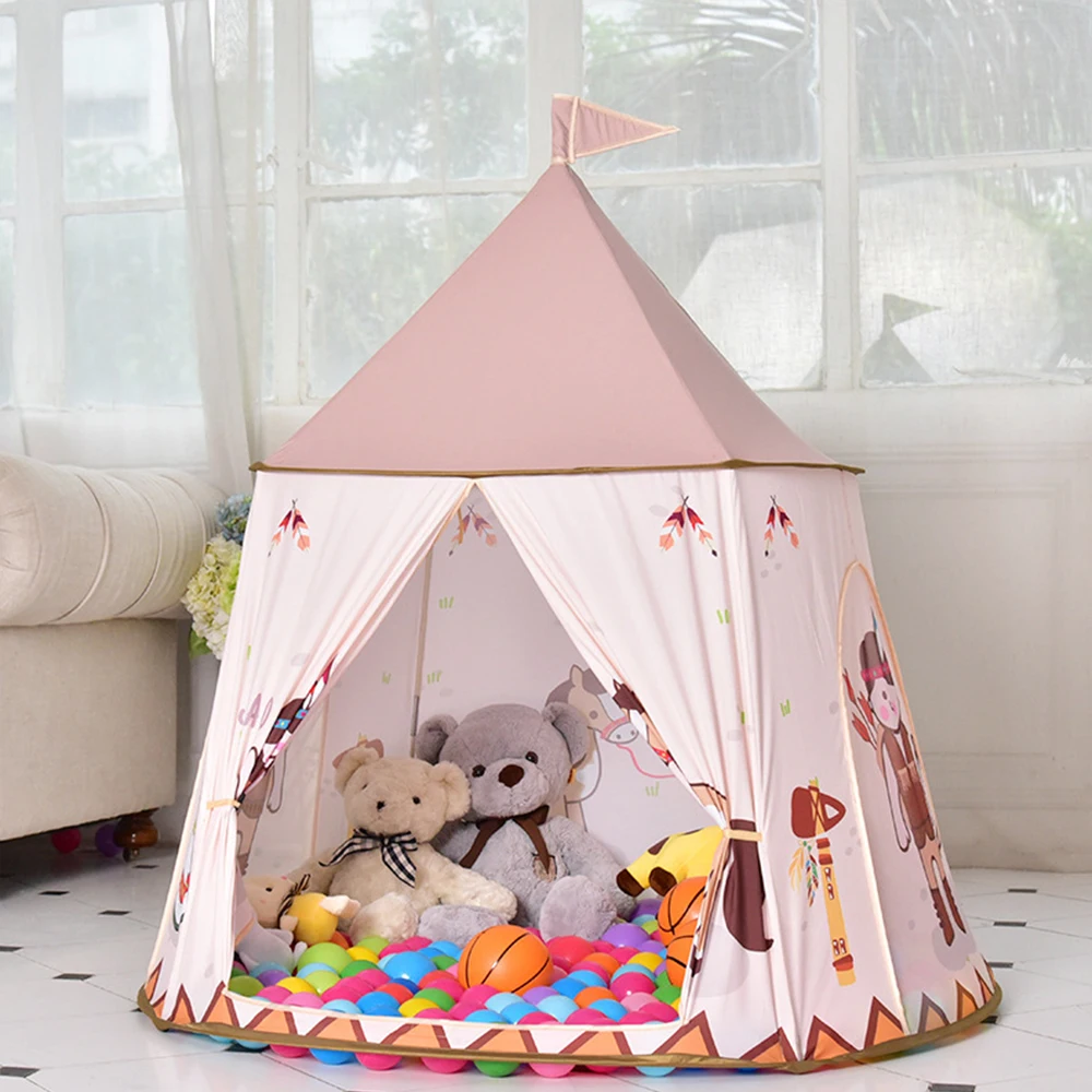 Kid Lều Di Động Lâu Đài Công Chúa Trẻ Em Lều Teepee Có Thể Gập Lại Chơi Đồ Chơi Ngôi Nhà Lều Sinh Nhật Quà Tặng Giáng Sinh