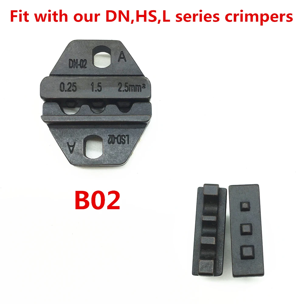 Crimping jaws B02 crimp die sets for non-insulated connector cable lug terminals 27-13AWG