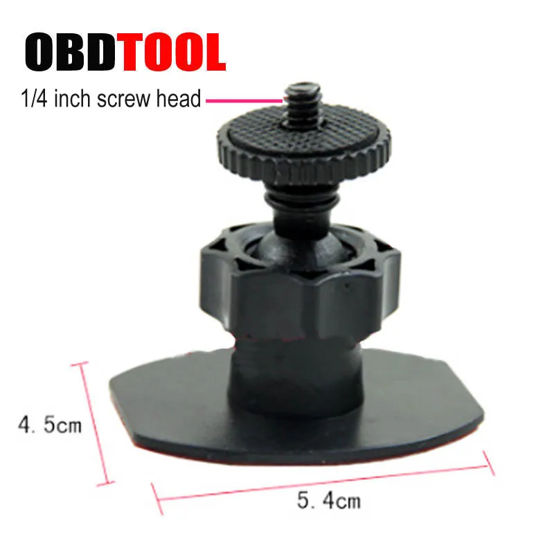 Glue Sticker Base Mini Stand Bracket with 1/4 In 6mm Screw Head for Vehicle Traffic Recorder Instrument Camera DV GPS DVR Sucker