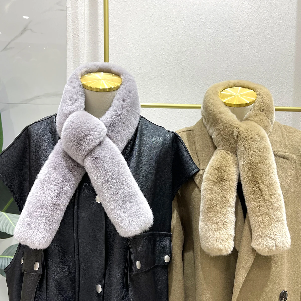 

Handmade Winter Real Rex Rabbit Fur Scarf Shawl Long Soft Neck Warmer Collar Women Tie Fluffy Wrap Gift