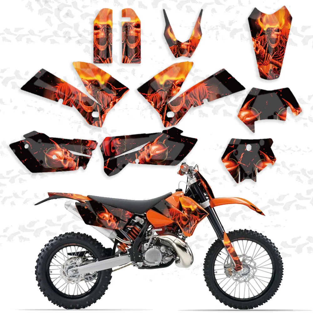 

Motorcycle Team Personality Full Graphics Background Decal Sticker For KTM 250 05-06 450 525 05-07 MAX XC EXC 200 300 400 2005