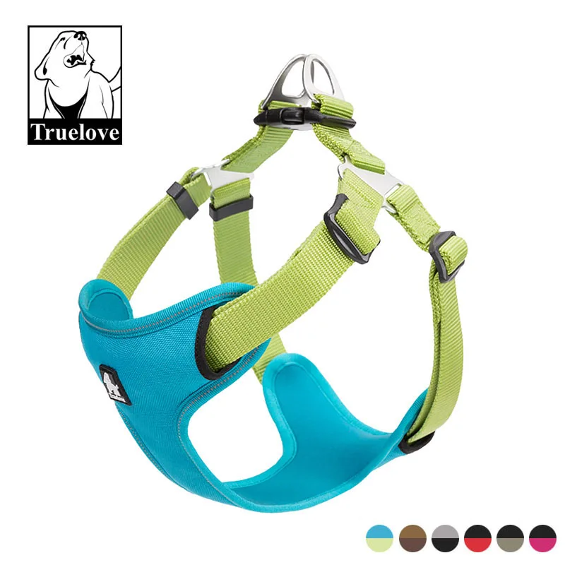 Truelove Padded reflective dog harness vest Dog Step in Harness Adjustable No Pulling pet Harnesses for Small Medium dogs Blue