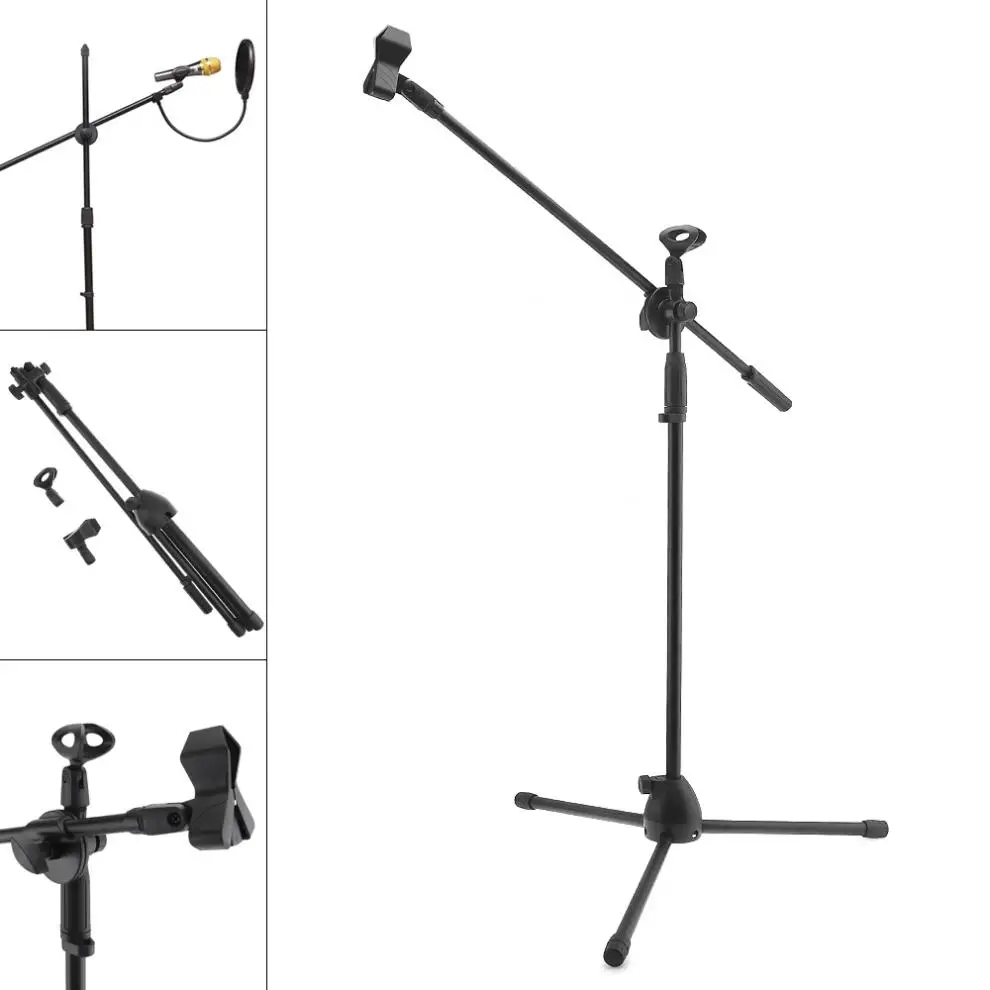 

Professional Microphone Floor Stand Ajustable Stage Tripod Swing Boom Metal Holder Mount Microphone Stand Bracket for Studio Mic