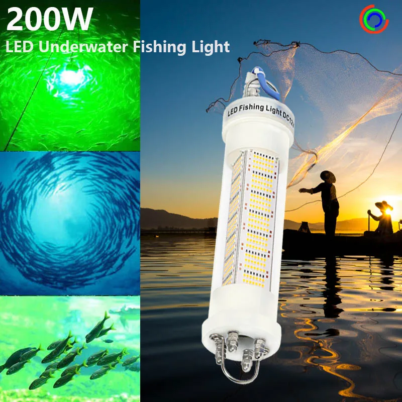 

12V 140W 200W 300W 400W 600W Powerful Submersible LED Squid Fishing Light Lure Bait Night Underwater Fishing