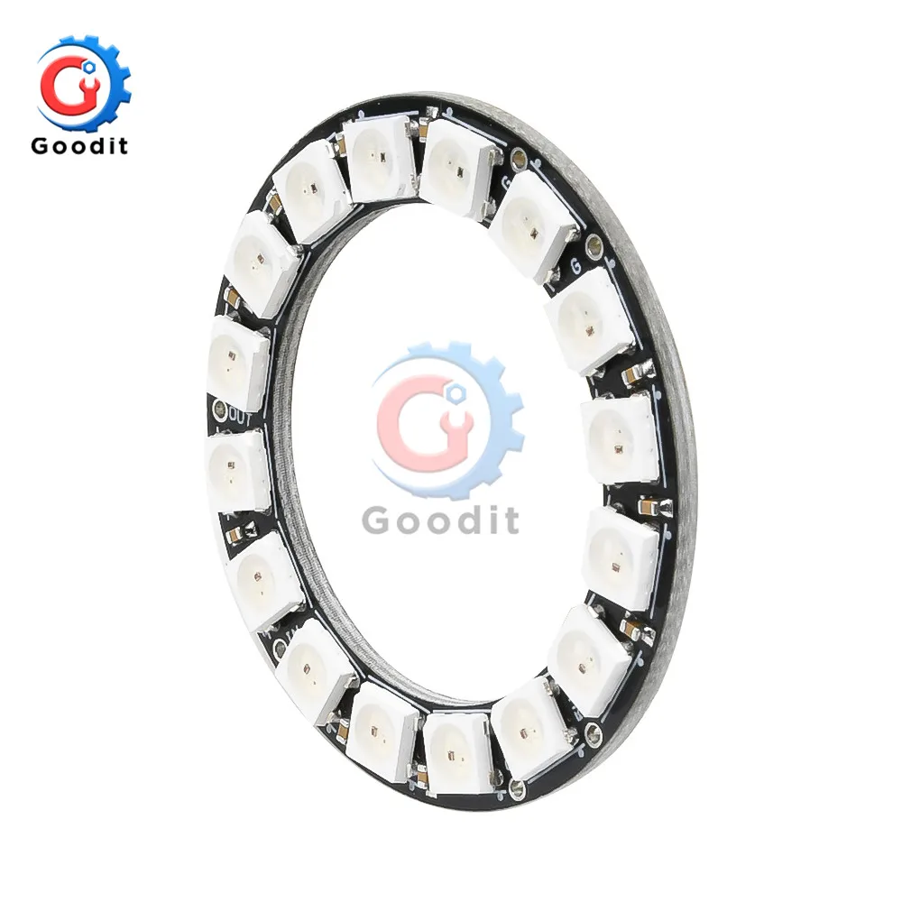 3Pcs LED PCB Board WS2812 RGB 5050 16 bit 1x16 Pixel Panel Matrix Screen WS2812B IC Led Module DC 4-7V