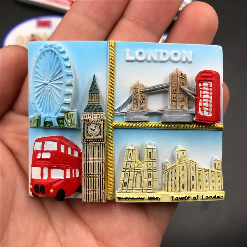 Resin magnetic creative 3d World tourism souvenirs fridge magnets refrigerator souvenirs from London England collection gifts