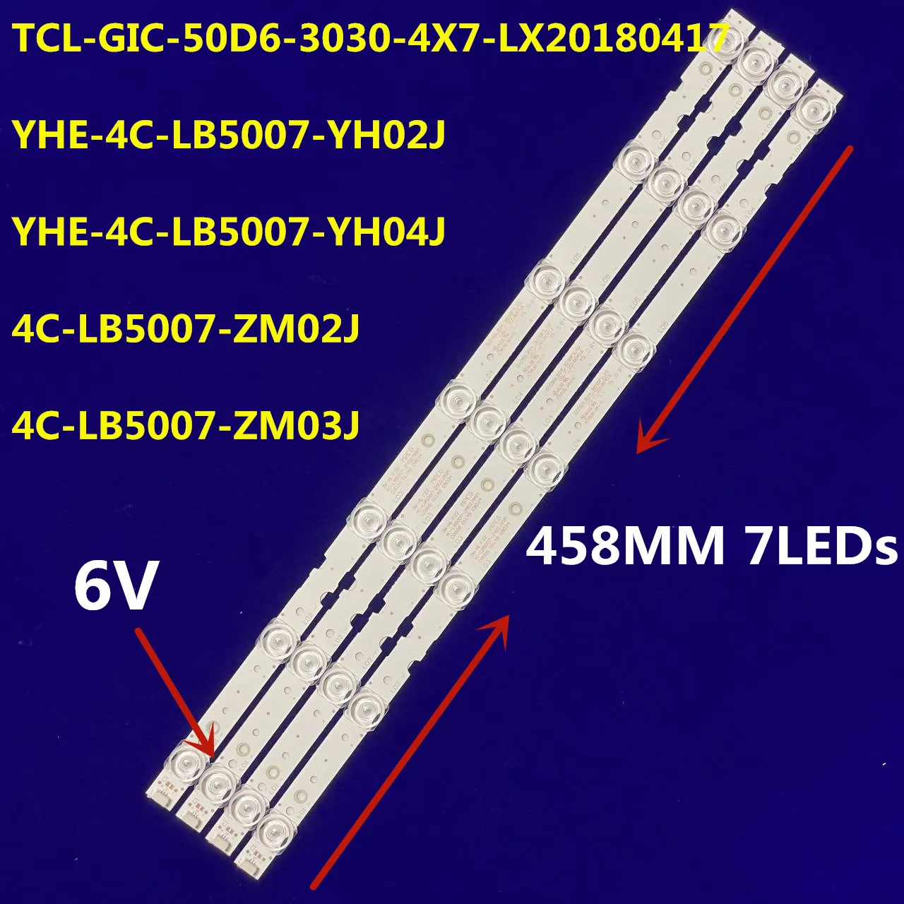 LED Backlight Strip for 50P8M 50A421 50A423 50S421 50S423 50U3900 50U3800C 4C-LB5007-YH02J 4C-LB5007-ZM02J89M LVU500NDEL