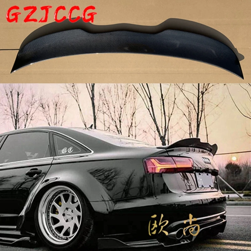 For Audi A6 C7 Spoiler S6  Carbon Fiber Spoiler Rear Trunk Wing For Audi A6 C7 / 4G 2012 - UP Fit 4-Door Sedan Only