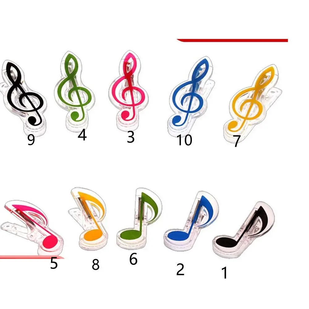 Binding Supplies Office Letter Paper Clip For Book Paper Sheet Folder for Piano Supply Plastic Musical Note Spring Holder
