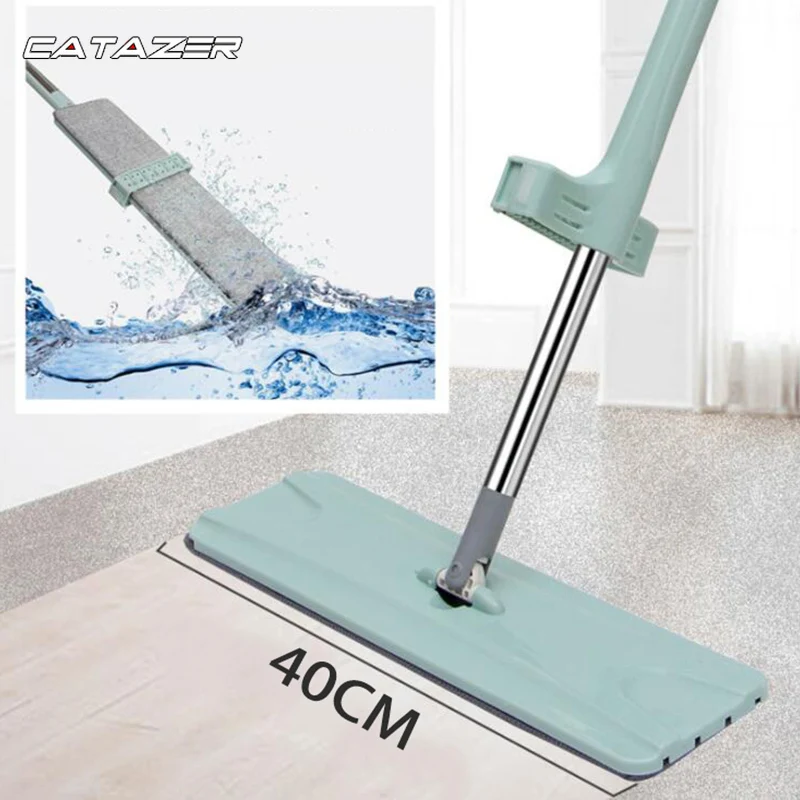 Free Hand Washing Floor Mop with Spin Lazy  Flat Mop Rag for Microfiber Pad Cleaning Kitchen Home Mop 360 Rotating Magic Mop