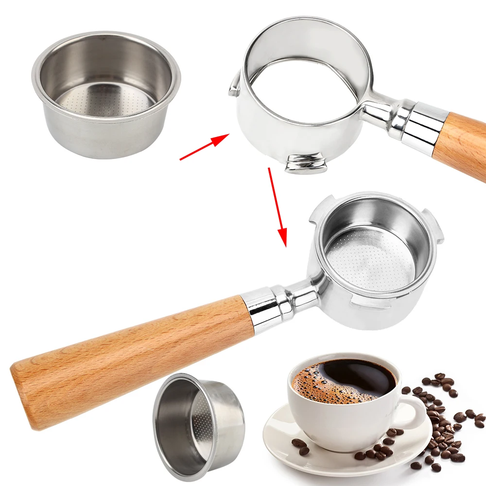 Cesta de filtro no presurizada, taza de filtro de café de 51mm apta para filtro Breville Delonghi, productos de café Krups, 2 tazas y 4 tazas