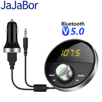 JaJaBor FM Transmitter FM Modulator Bluetooth 5.0 Car Kit Handsfree AUX 3.5MM Music MP3 Player Audio Adapter Music Receiver