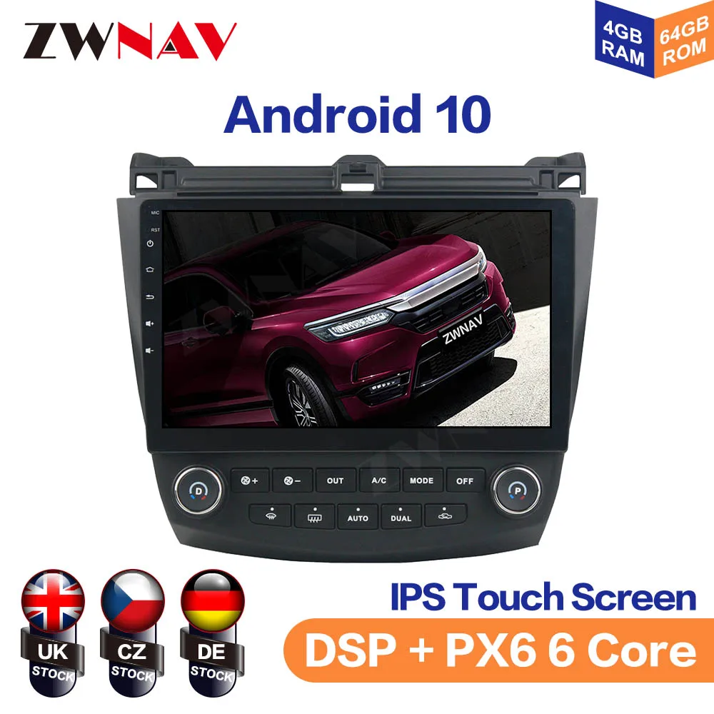 Android 10 IPS Screen For Honda Accord 7 2003-2008 Car Multimedia Player Navigation Audio Radio Stereo Head Unit Gps 1 din auto