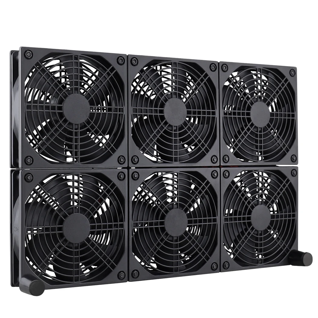 Gdstime-ventilador enrutador de TV Box de 120mm y 360mm, 12CM, juego de 6 ventiladores para Notebook, Base de gran volumen de aire, radiador, velocidad ajustable