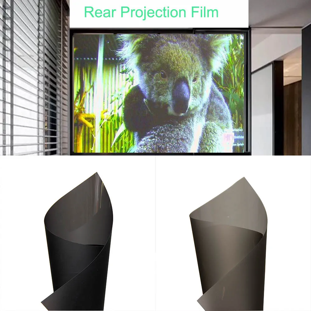 SUNICE 3D Holographic Screen Film Projection Rear Self Adhesive Home Outdoor Movie Video Screen for Projector Theater