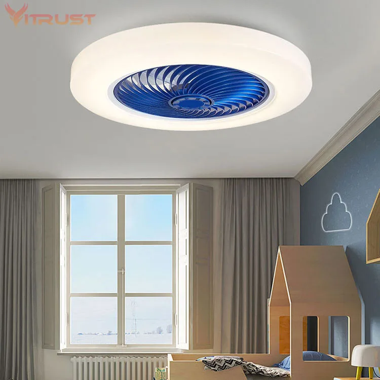 Ultra-thin ceiling fan light invisible ceiling fan with light kits for restaurant bedroom lamp modern office ceiling lamp