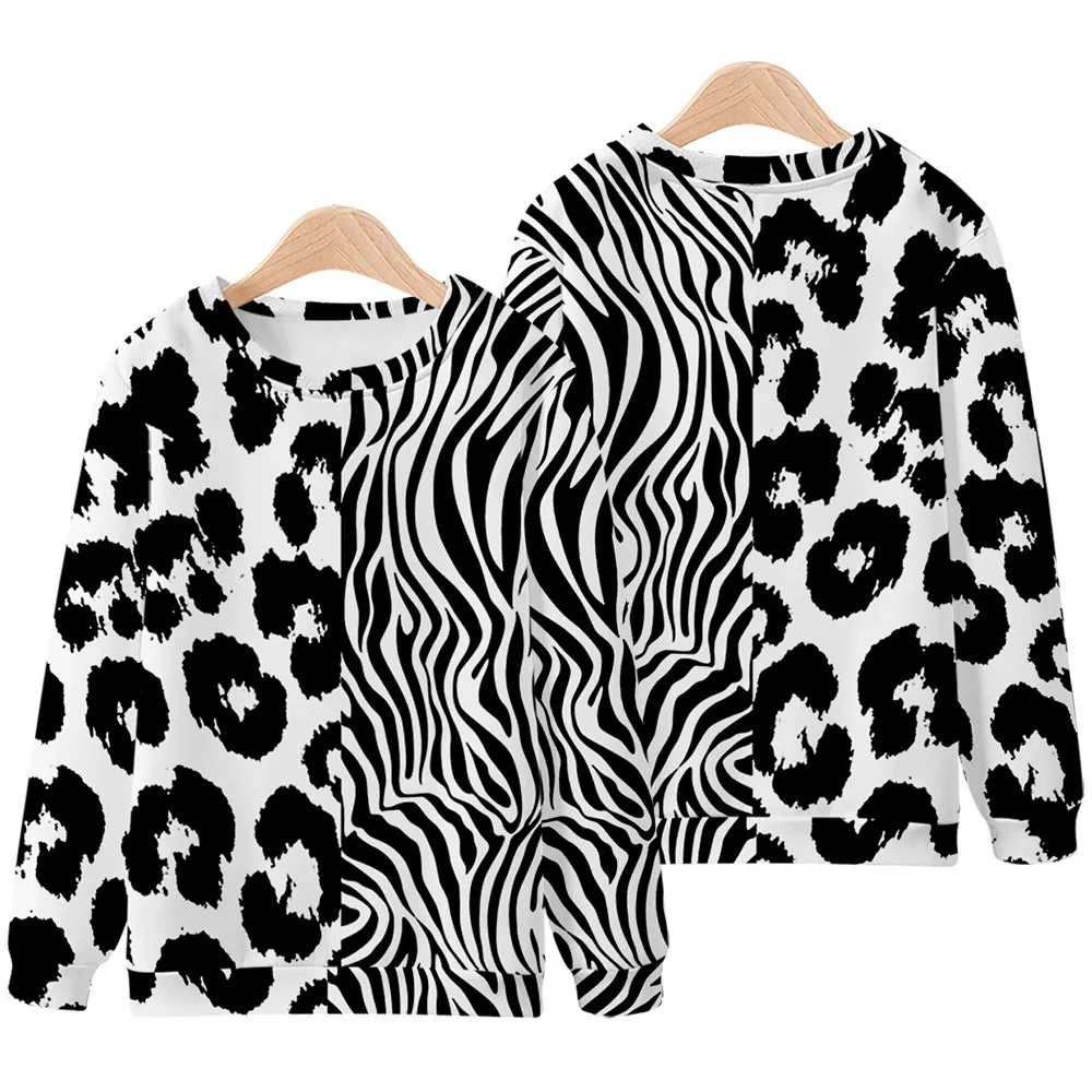 

Leopard Splicing Printed Spring Autumn Couple Women Men Casual Harajuku Loose Pullovers O-Neck Sweatshirts Oversized 6XL