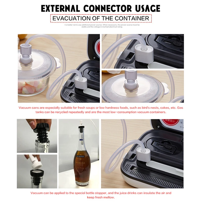 ปลาโลมาสีขาวอาหารเครื่องซีลสูญญากาศ220V 110V 10PCS อาหารบรรจุภัณฑ์ถุงไฟฟ้าสูญญากาศอาหาร