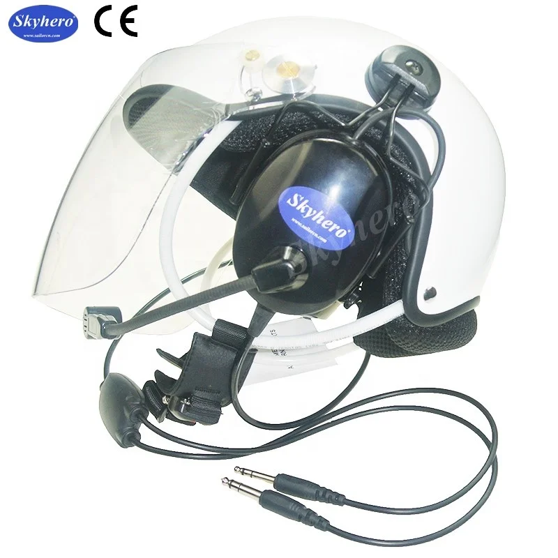 EN966 Certified Aviation Communication Helmet, White Flight Helmet for Gliding, Ultralight and PPG