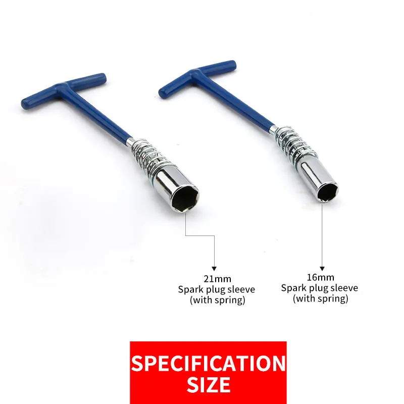 Car Spark Plug Removal Tool 1Pcs T Bar Flexible Spanner Spark Plug Socket Wrench Tool 16/21mm Socket Universal Joint Type