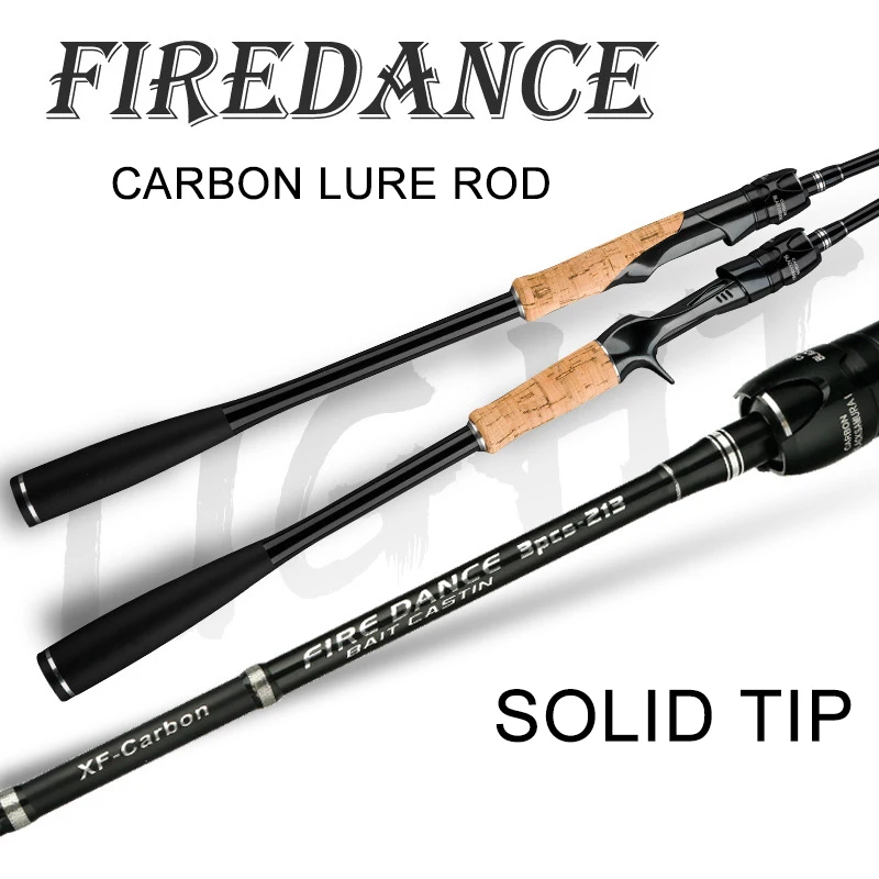 OURBEST 2 Sections Fast Action Carbon Fishing Lure Rod 1.8/2.1/2.4m Spinning Casting Rod Pole Bass Fishing M Power