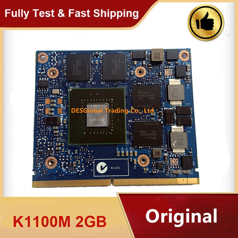 Original K1100M K 1100M Video Graphic Card N15P-Q1-A2for HP Elitebook ZBOOK15 Dell M4600 M4700 M4800 Working Perfectly