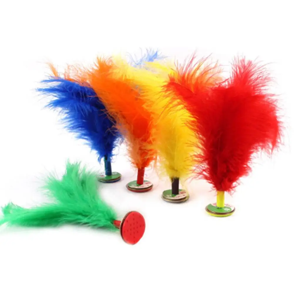 2Pcs China Jianzi Footbal Foot Kick Handwheel Fancy Goose Feather Shuttlecock Fitness Entertainment Sport Exercise Outdoor Game