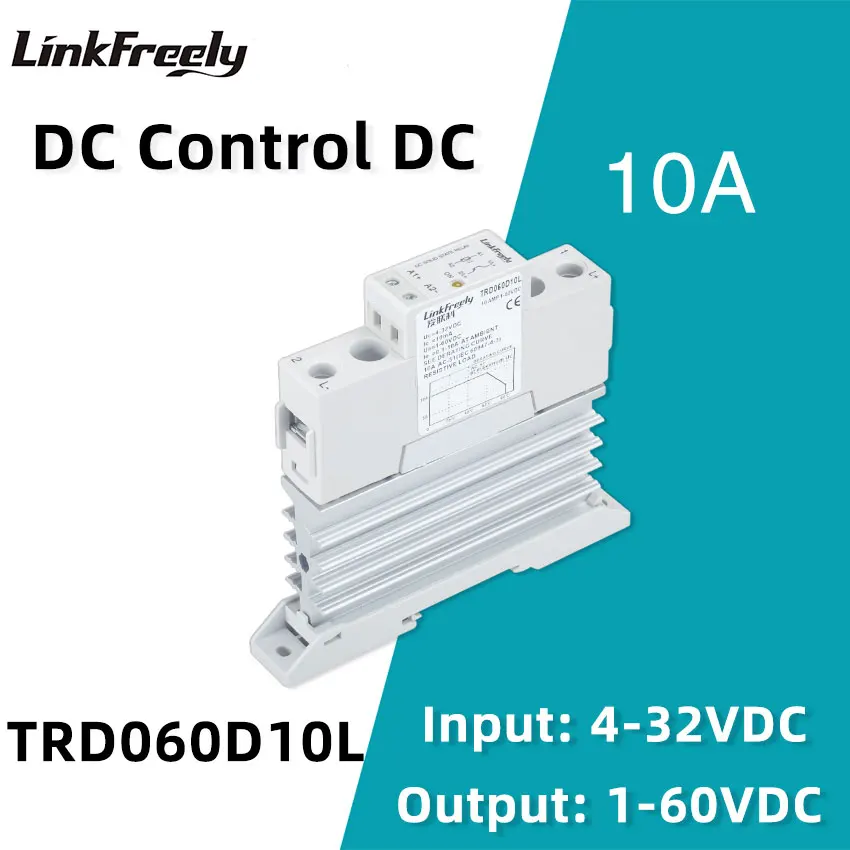 10A-40A Heat Radiator Solid State Relay Din SSR Control Board Module DC to DC 5V 12V 24VDC Input Voltage Power Relay Switch Mini