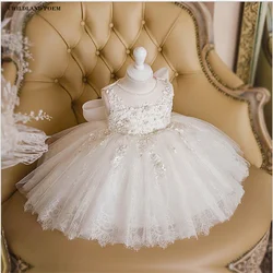 Kids Dresses For Girls 1st Birthday Party Wedding Girls Dress Lace Flower Princess Baby Dress Toddler Baby Baptism Ball Gown