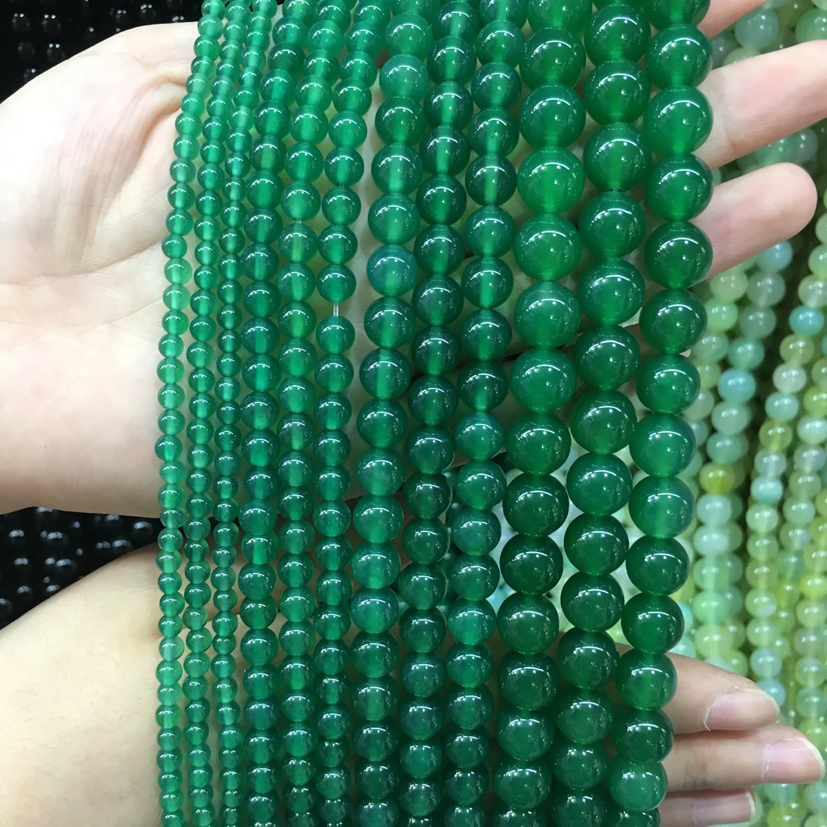 Natural stone beads Green Agat Stone 4/6/8/10/12mm Round Ball loose beads for Jewelry Making Necklace DIY Bracelets Accessories