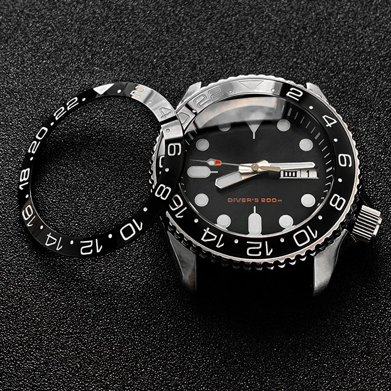 إطار سيراميك منحدر إدراج GMT نمط 38*30.6 مللي متر لـ Seiko SKX007 SKX011 لأجزاء ساعة Rlx GMT-Master MOD