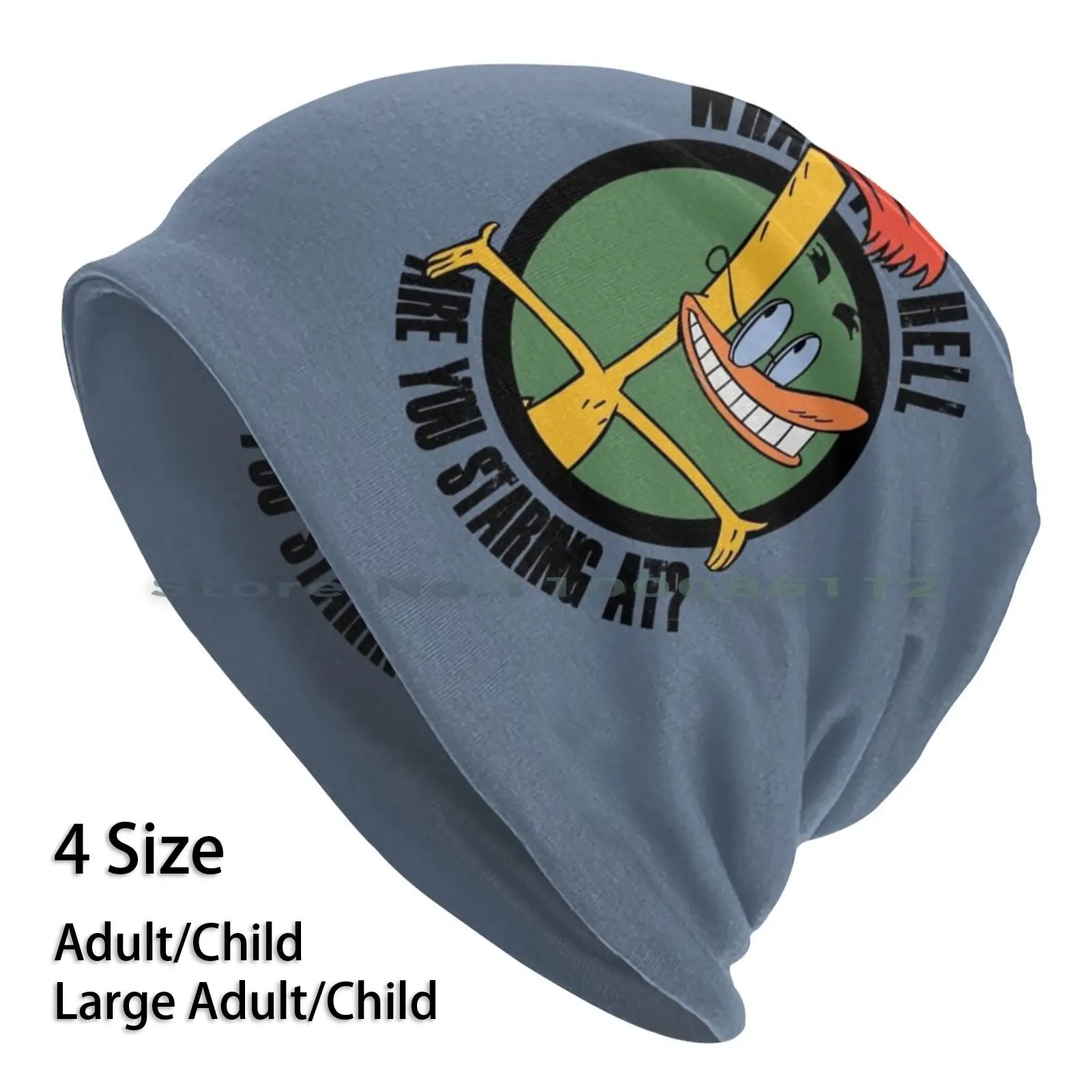 

What Are You Staring At  Beanies Knit Hat Duckman 90s Nostalgia Cartoon What The Hell Are You Staring At Brimless Knitted Hat